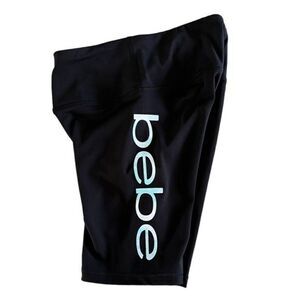 Bebe Sport Bike Shorts Tie Dye Logo Black size Small
